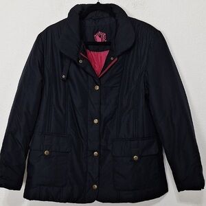 Walbusch Black Gorpcore Whimsigoth Snap Button Front Parka Jacket Size 12